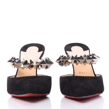 Christian Louboutin Veau Velours Specchio Planet Choc 80 Mule 40.5 Black 2 of 10