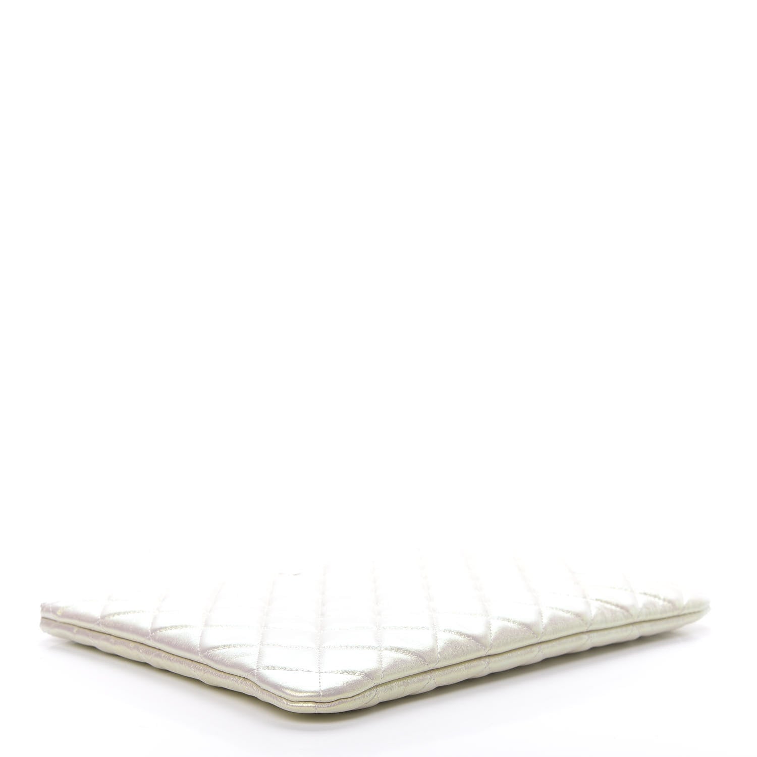Chanel Iridescent Lambskin Quilted Medium Cosmetic Case Ivory 4 of 8