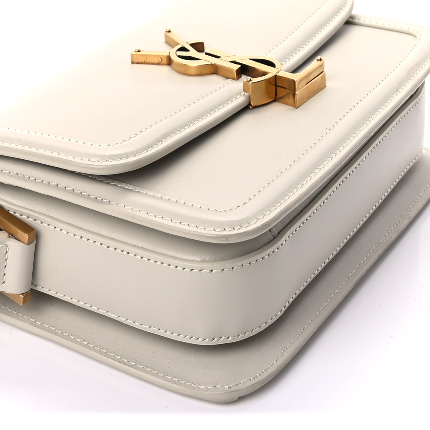 Saint Laurent Smooth Calfskin Small Solferino Satchel Ivory 8 of 8