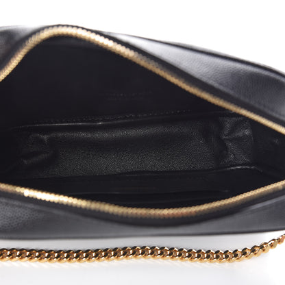 Saint Laurent Grain De Poudre Matelasse Monogram Mini Lou Camera Bag Black 7 of 10
