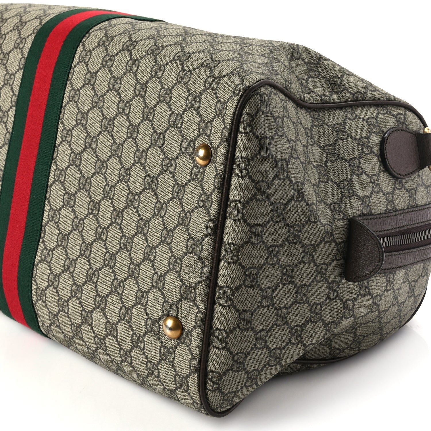 Gucci GG Supreme Monogram Textured Dollar Calfskin Web Medium Ophidia Carry-On Duffle Bag Beige Ebony New Acero 9 of 9
