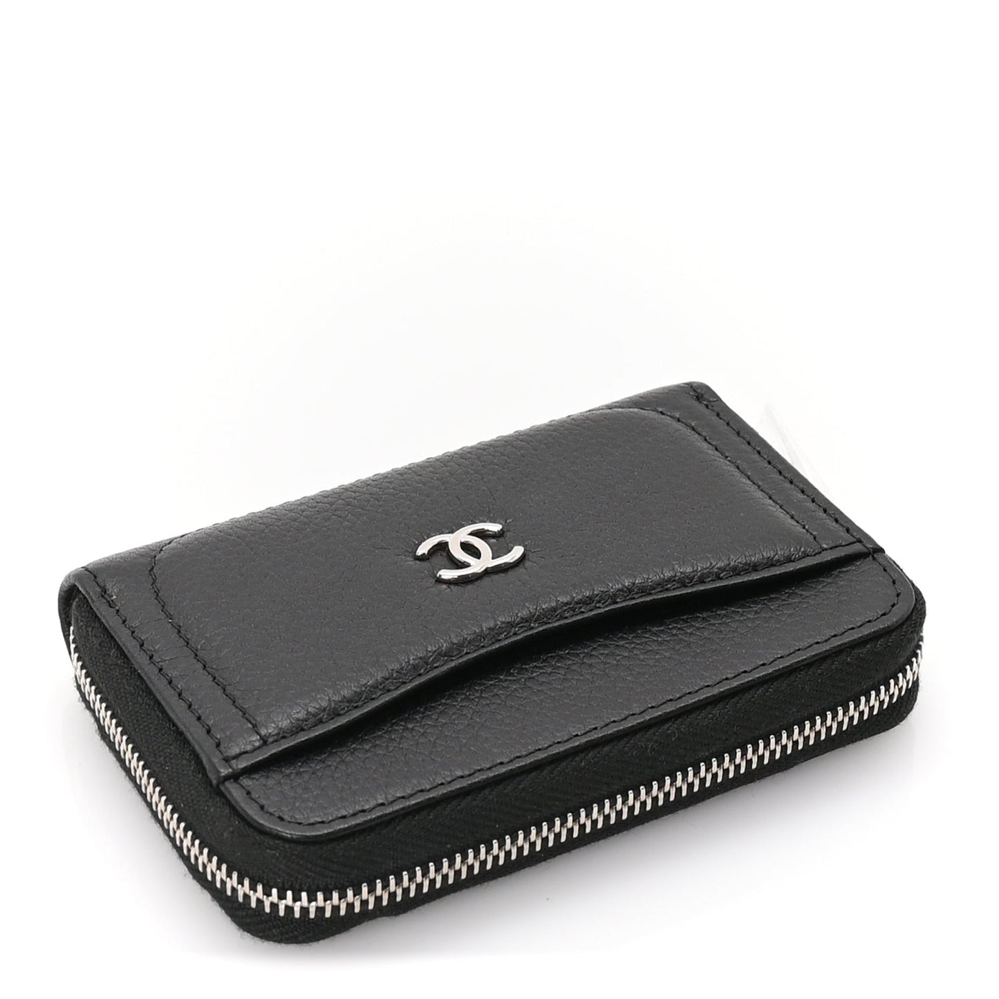 Caviar Classic Zipped Coin Purse  Black