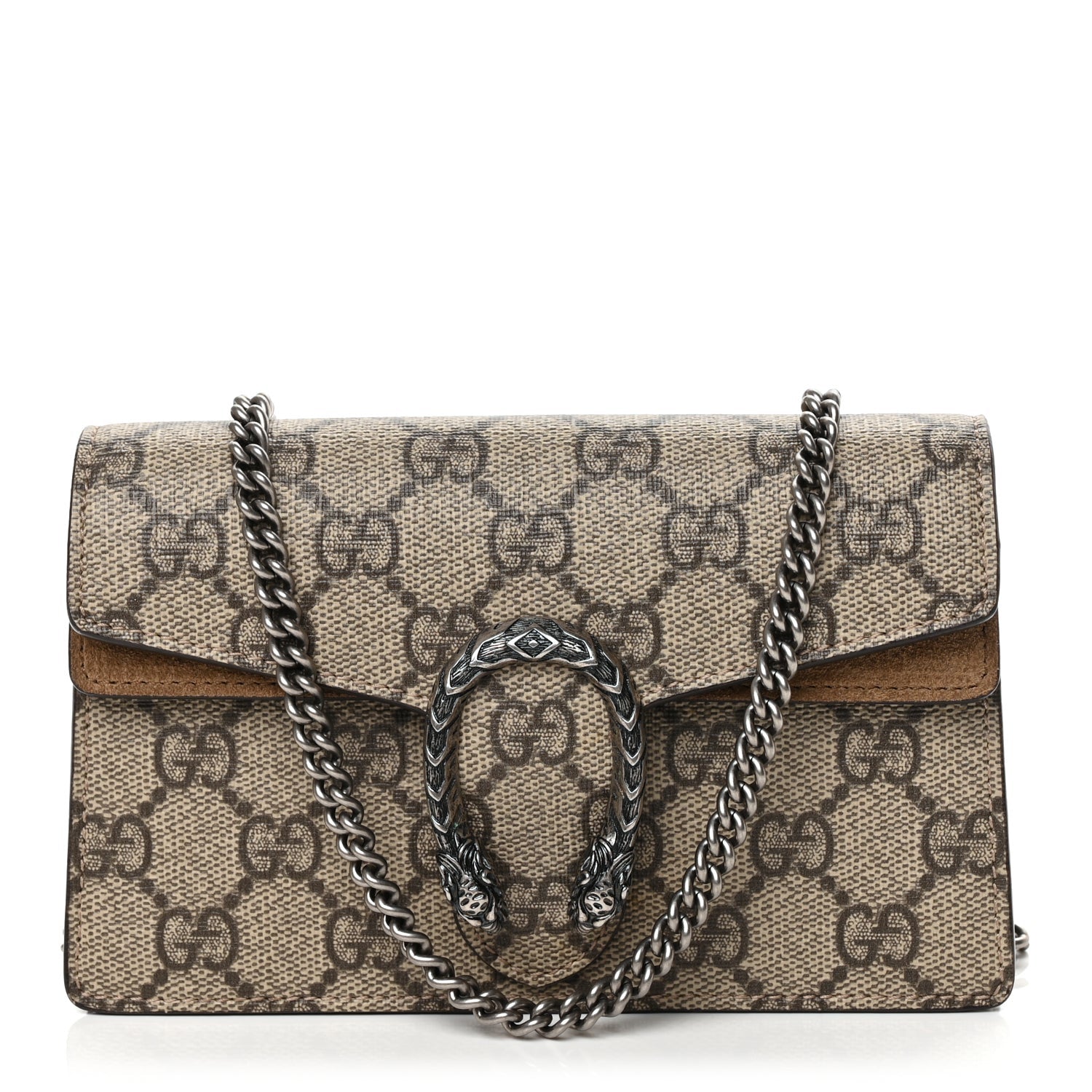 Gucci GG Supreme Monogram Super Mini Dionysus Shoulder Bag Taupe 1 of 10