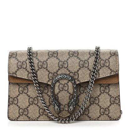 Gucci GG Supreme Monogram Super Mini Dionysus Shoulder Bag Taupe 1 of 10
