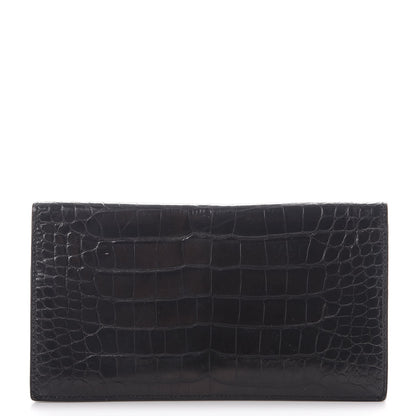 Hermes Alligator MC2 Fleming Checkbook Holder Wallet Black 1 of 7
