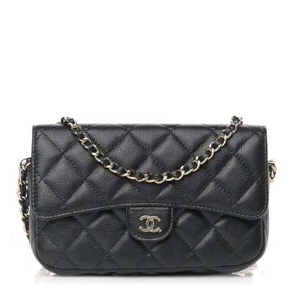 Chanel Caviar Quilted Flap Phone Holder With Chain Black 1 of 11
