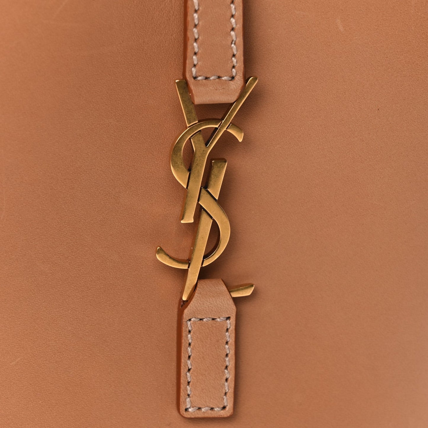 Smooth Calfskin Le 5 A 7 Vertical Hobo Brown Gold
