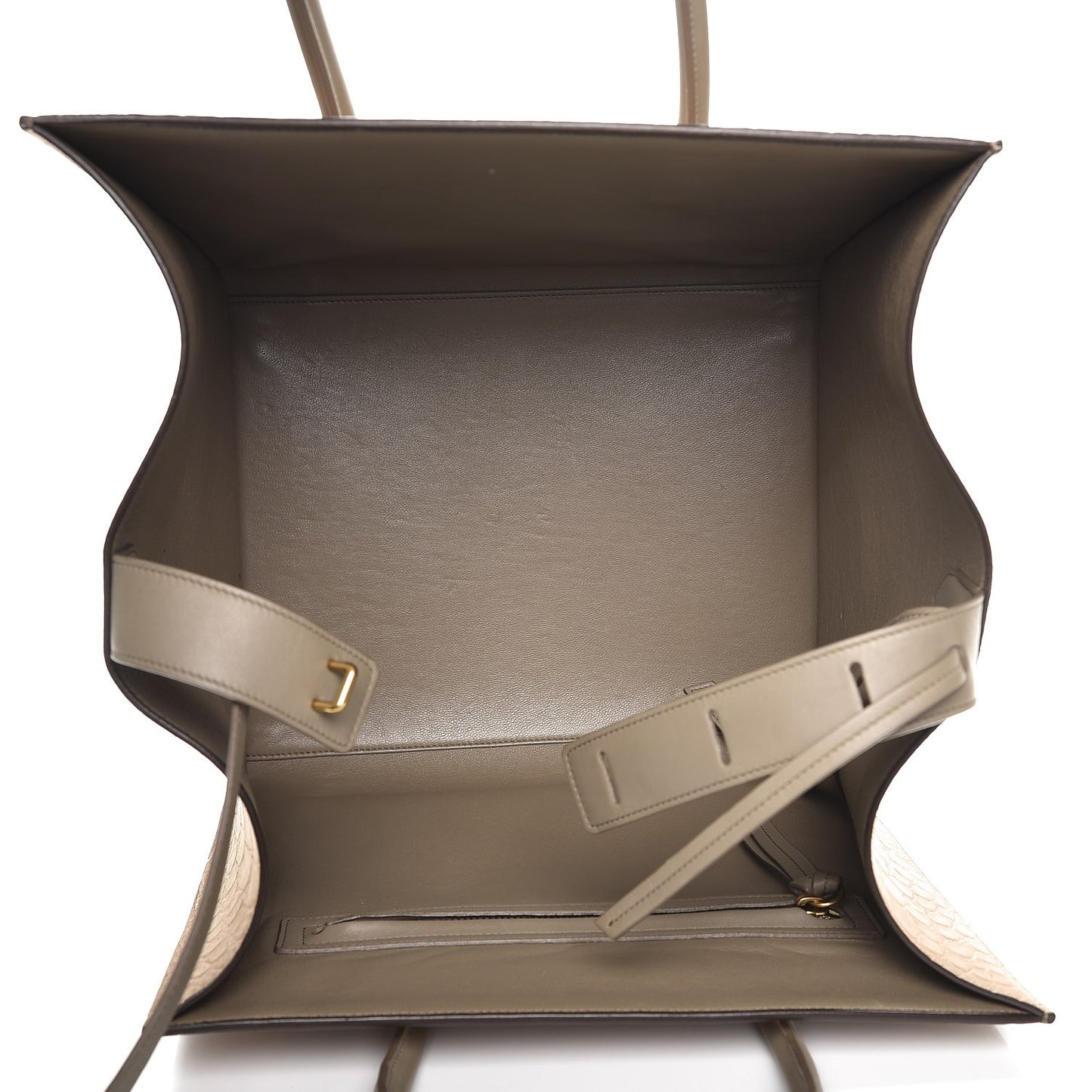 Crocodile Embossed Nubuck Medium Phantom Luggage Beige