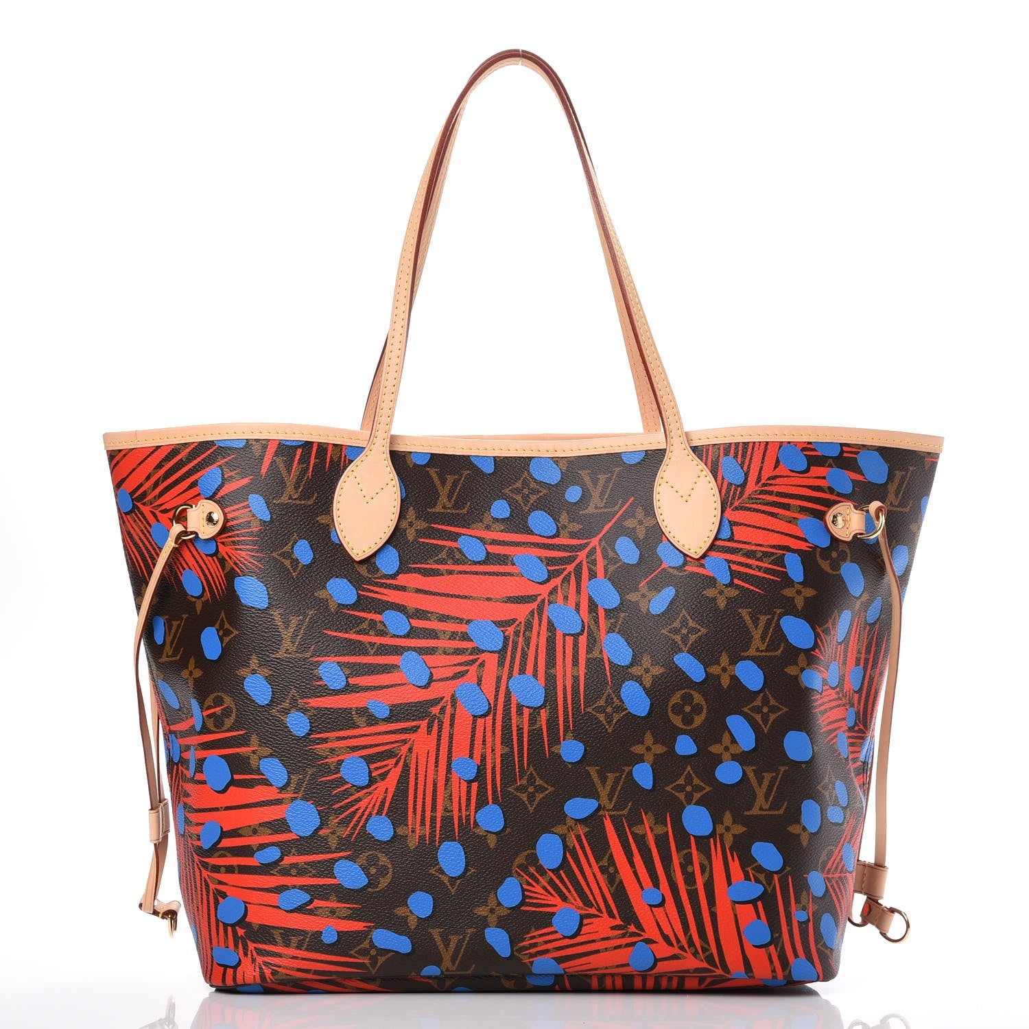 Louis Vuitton Monogram Jungle Dots Neo Neverfull MM Coquelicot Denim 3 of 8