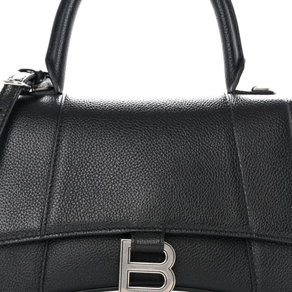 Balenciaga Grained Calfskin Small Hourglass Top Handle Bag Black 8 of 10