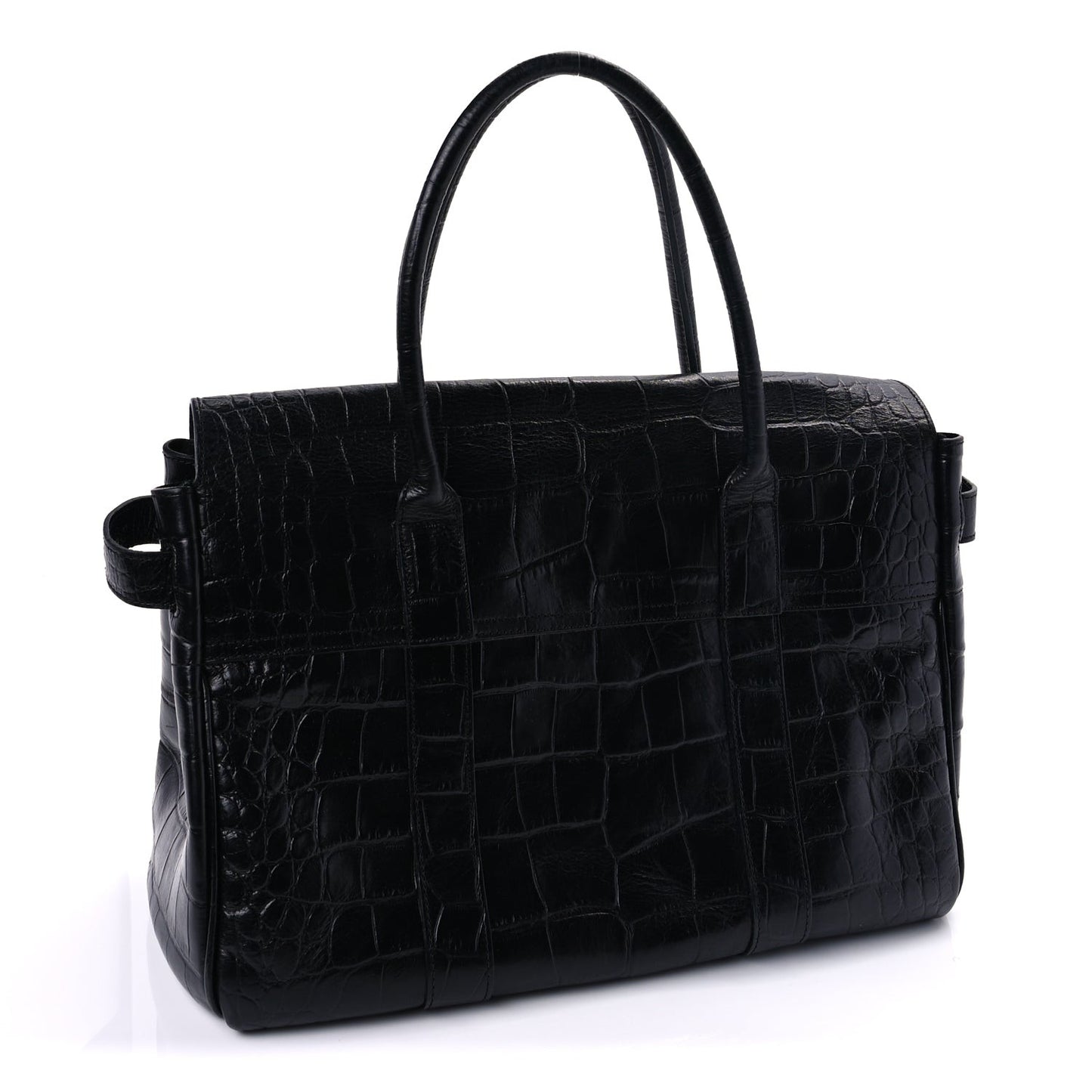 Calfskin Crocodile Embossed Bayswater  Black