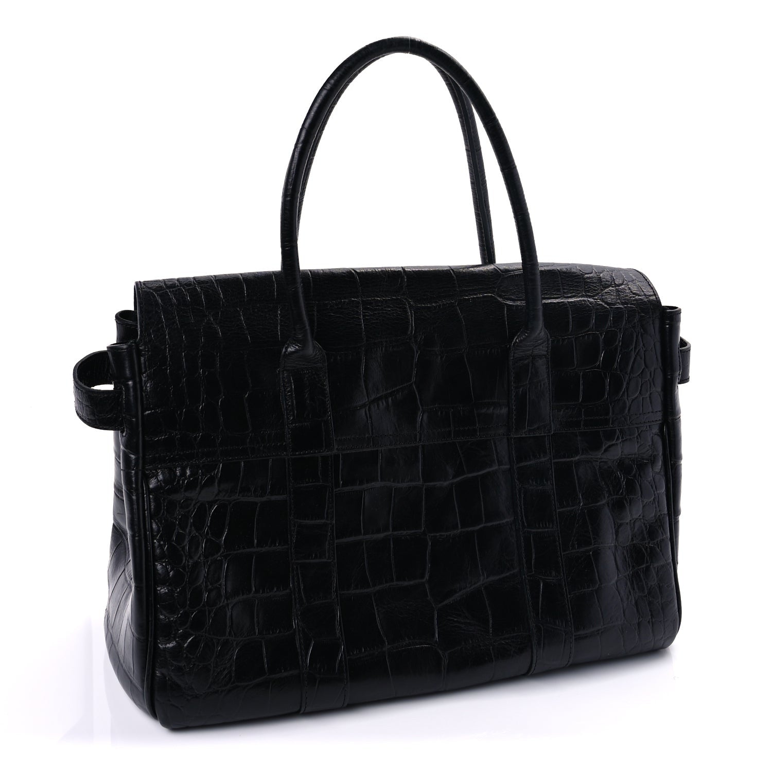 Mulberry Calfskin Crocodile Embossed Bayswater  Black 2 of 7