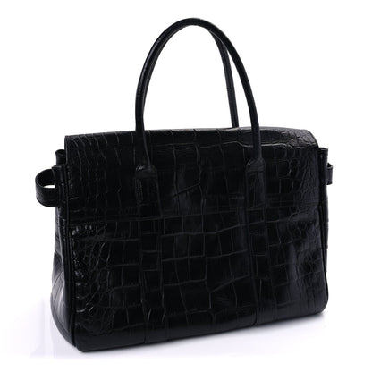 Mulberry Calfskin Crocodile Embossed Bayswater  Black 2 of 7