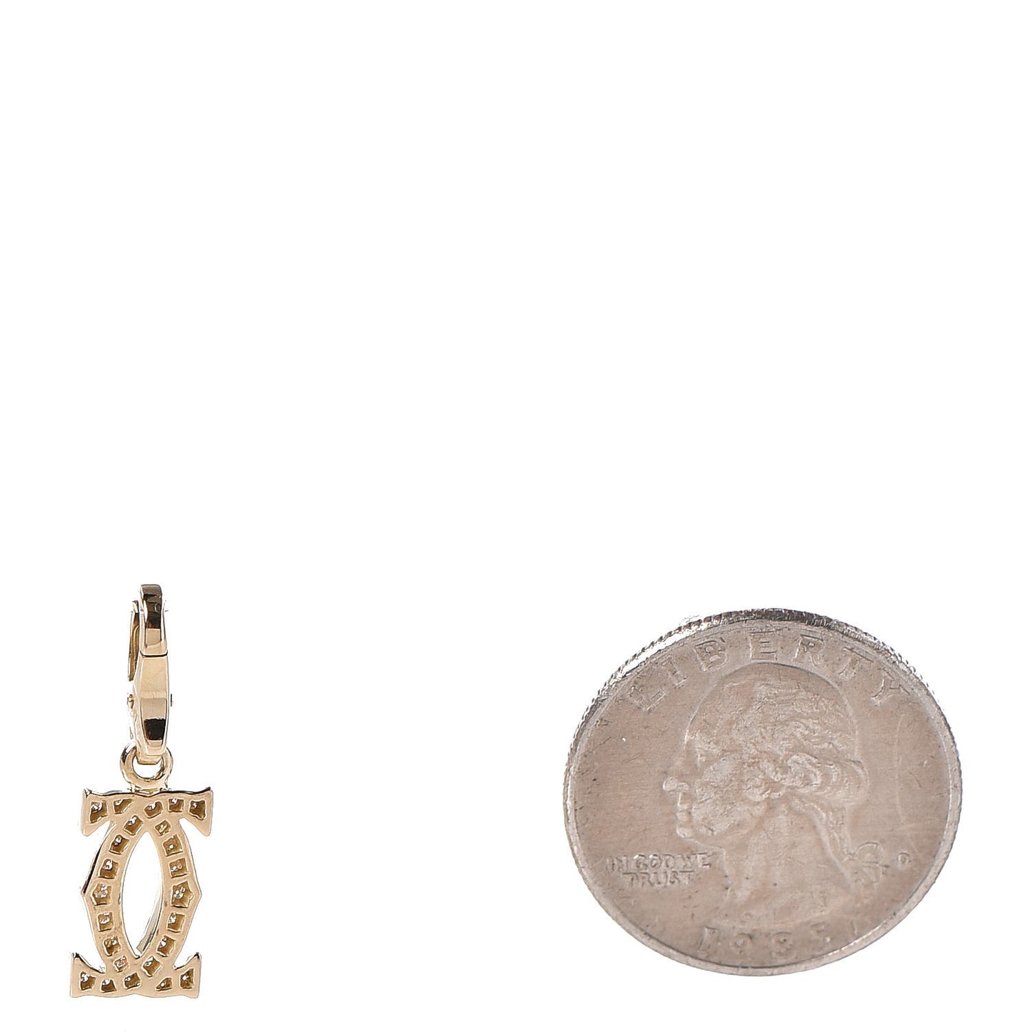 18K Yellow Gold Diamond Logo Charm