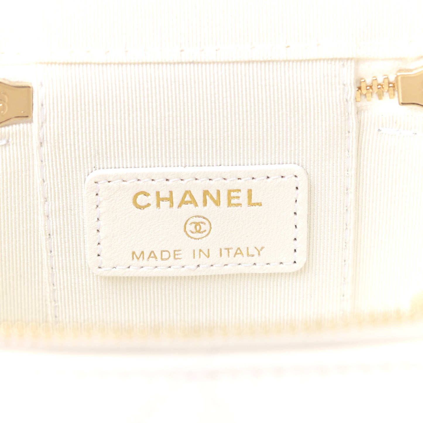 Lambskin Quilted My Chanel Lady Vanity Case With Chain White