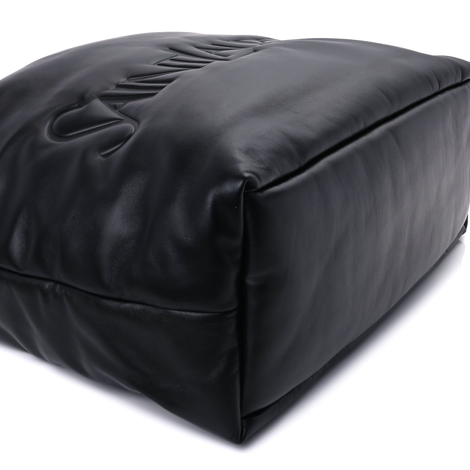 Saint Laurent Lambskin Wide Puffer Tote  Black 7 of 8
