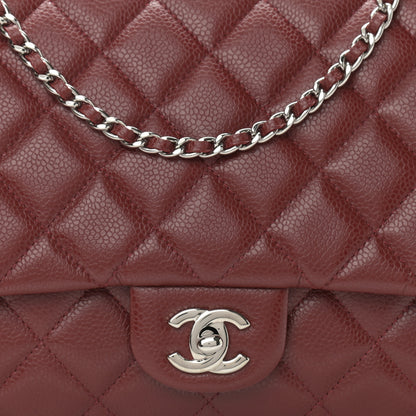 Chanel Caviar Quilted Clutch With Chain Flap Dark Red 7 of 9