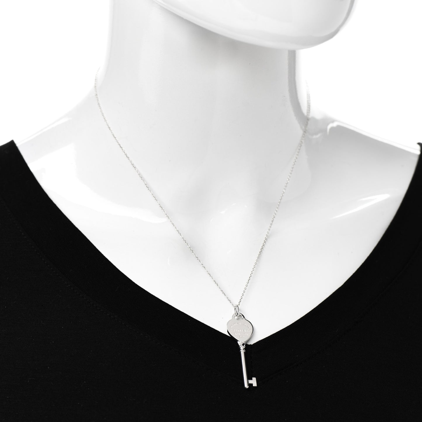 Sterling Silver Return to Tiffany Heart Key Pendant Necklace