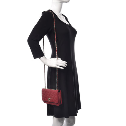Chanel Lambskin Quilted Trendy CC Wallet On Chain WOC Dark Red 2 of 14