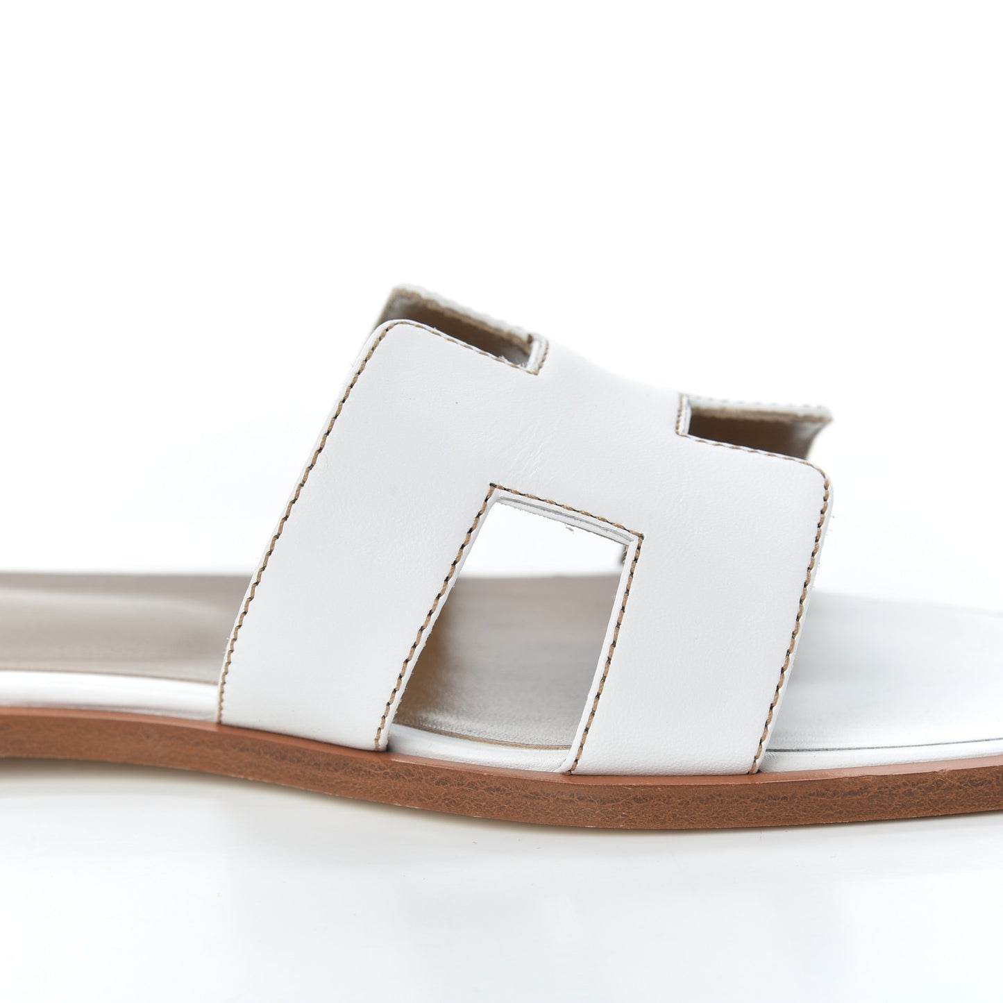 Box Calfskin Oran Sandals 36.5 White