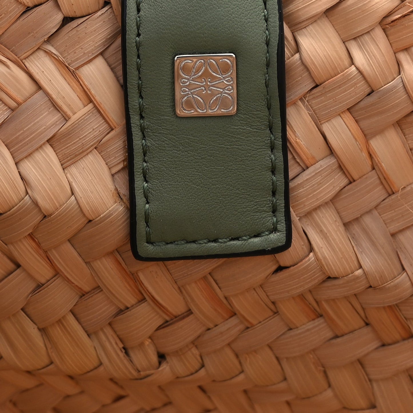 Raffia Small Basket Tote Bag Natural Green