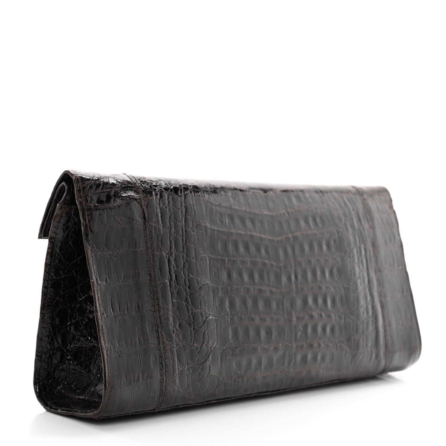 Nancy Gonzalez Crocodile Clutch Brown 2 of 6