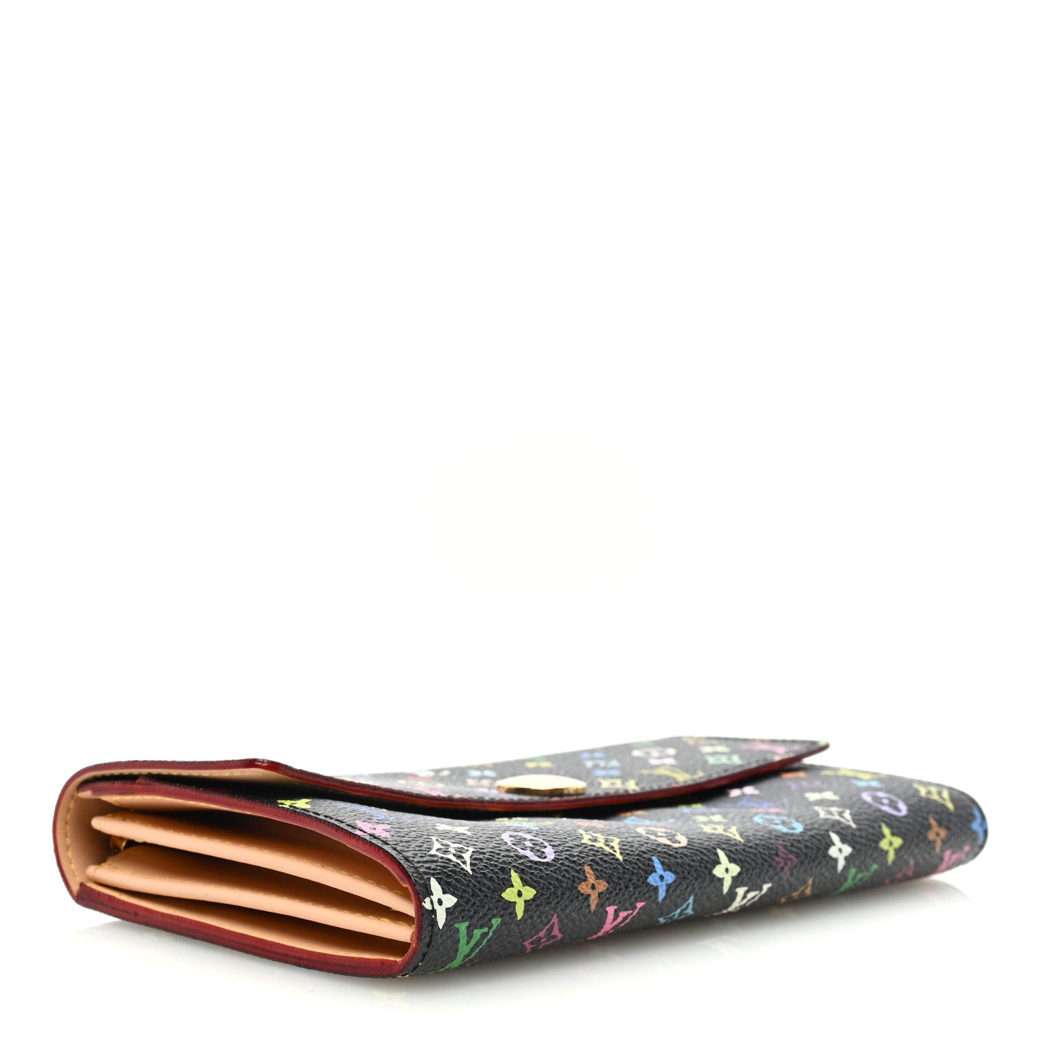 Louis Vuitton LOUIS VUITTON Monogram Multicolor Sarah Wallet Black 4 of 6