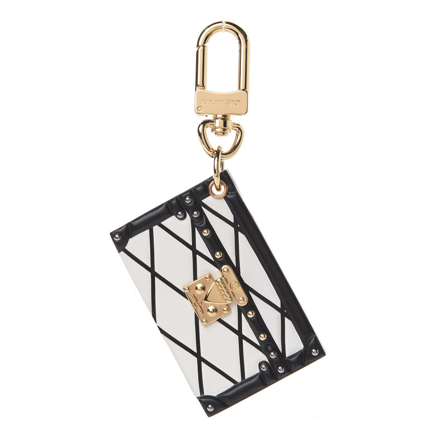 Petite Malle Malletage Bag Charm Key Holder White