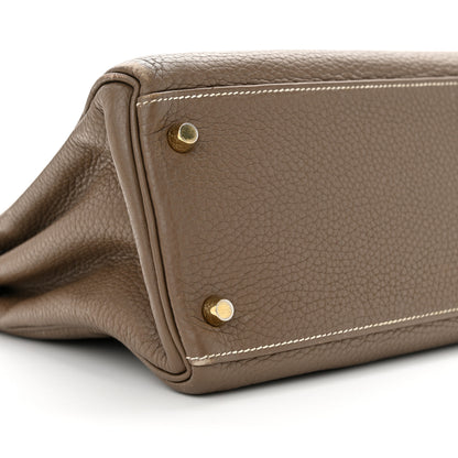 Hermes Taurillon Clemence Kelly Retourne 28 Etoupe 8 of 15