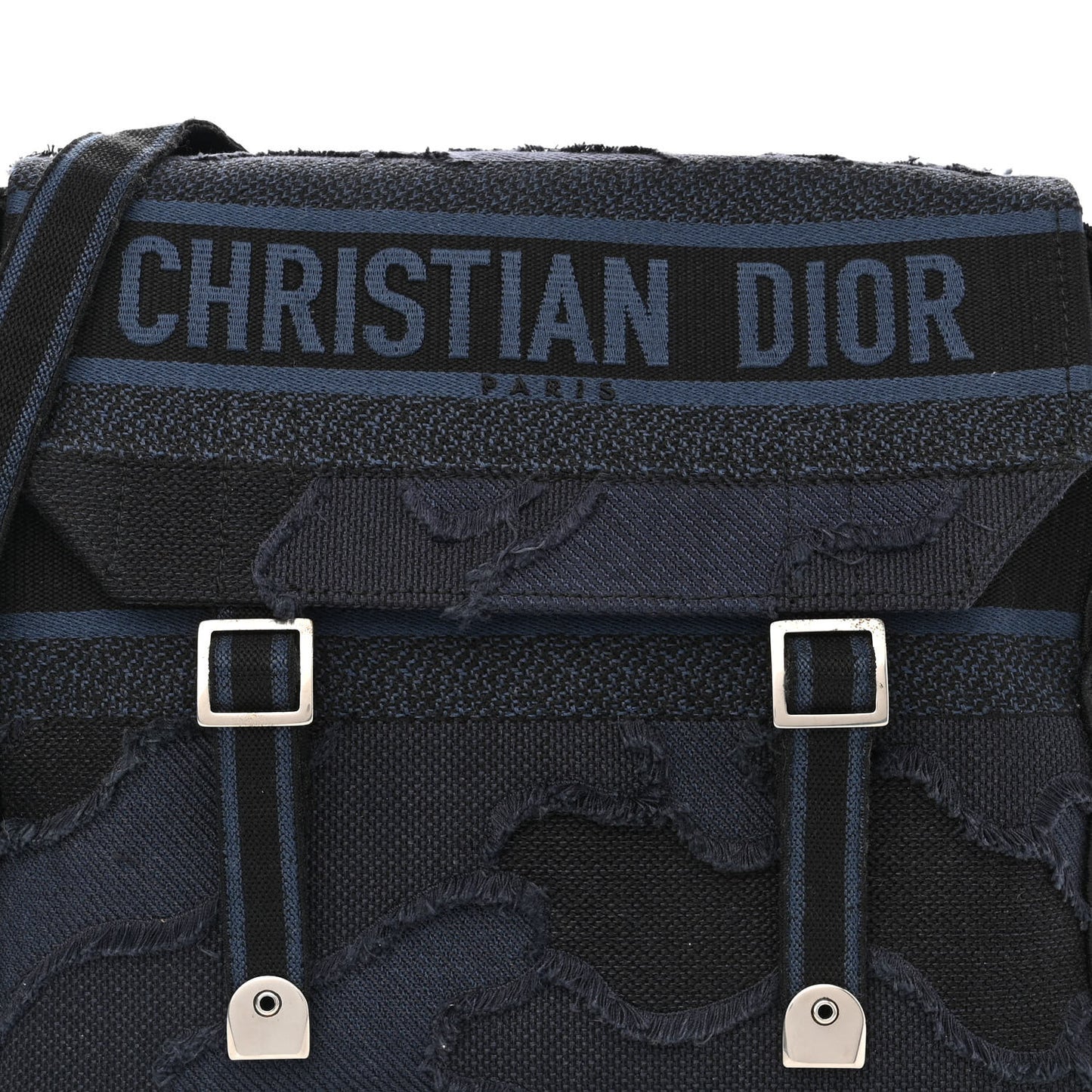 Canvas Embroidered Camouflage Diorcamp Messenger Navy