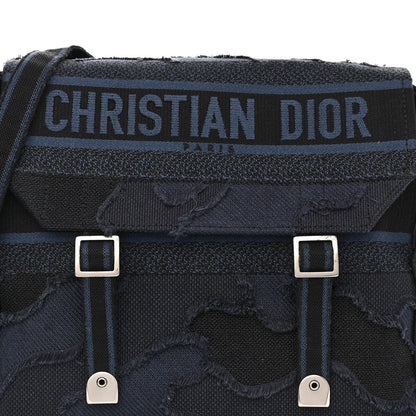 Christian Dior Canvas Embroidered Camouflage Diorcamp Messenger Navy 8 of 12