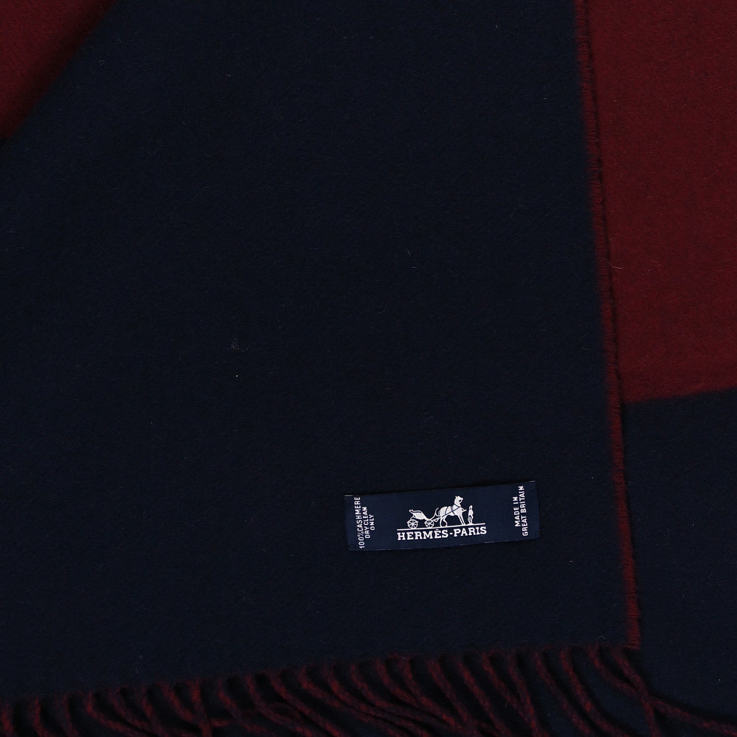 Hermes Cashmere Casaque Stole Marine Rouge 3 of 3