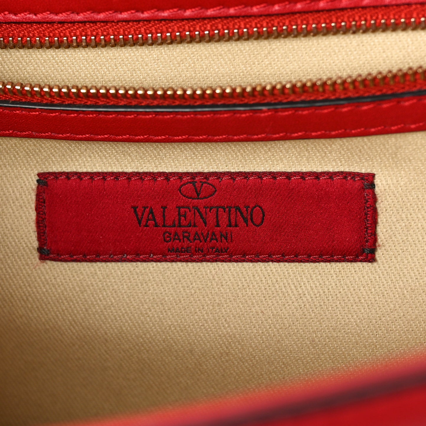 Vitello Medium Glam Lock Rockstud Flap Red