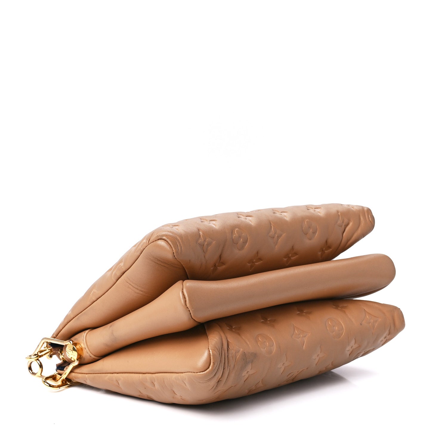 Lambskin Embossed Monogram Coussin PM Camel