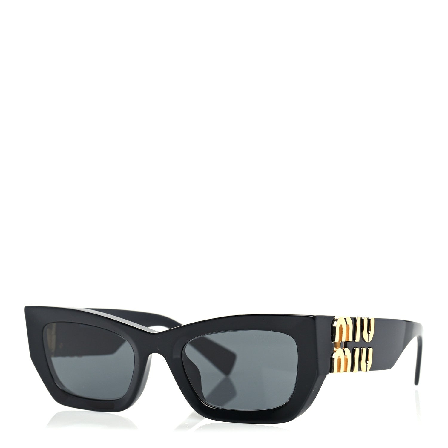 Miu Miu Acetate Rectangle Sunglasses SMU 09W Black 1 of 7