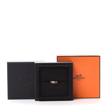 Hermes 18K Rose Gold Ariane Wedding Band Ring 49 4.75 5 of 5
