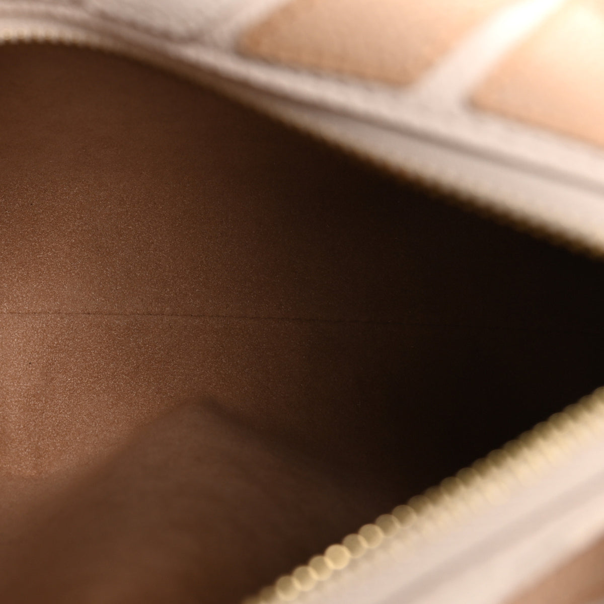 Calfskin Monogram Patchwork Side Trunk MM Quartz White Dune