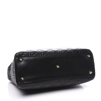 Christian Dior Lambskin Cannage Large Lady Dior Black 3 of 9