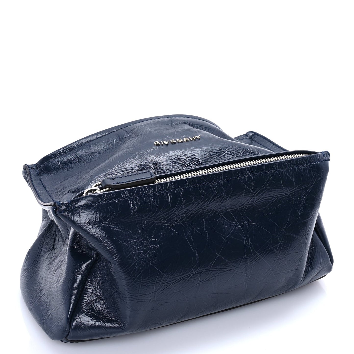 Crinkled Patent Mini Pandora Navy