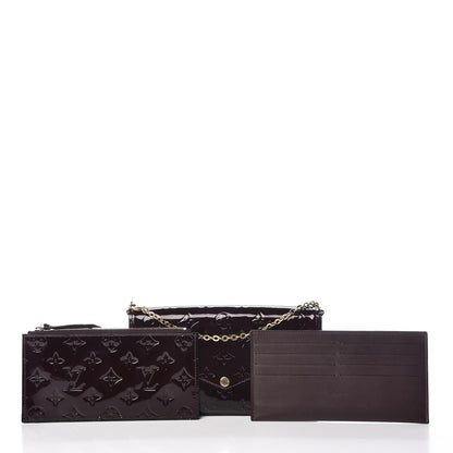 Louis Vuitton Vernis Pochette Felicie Chain Wallet Amarante 3 of 12
