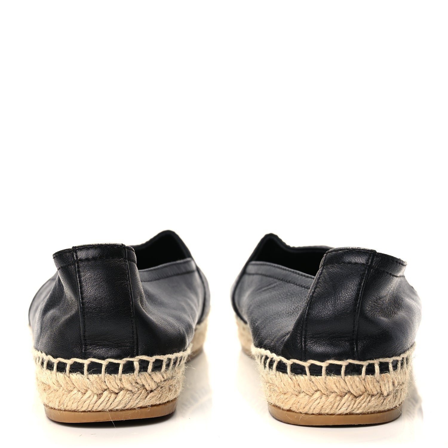 Saint Laurent Lambskin Monogram Espadrilles 38 Black 6 of 10
