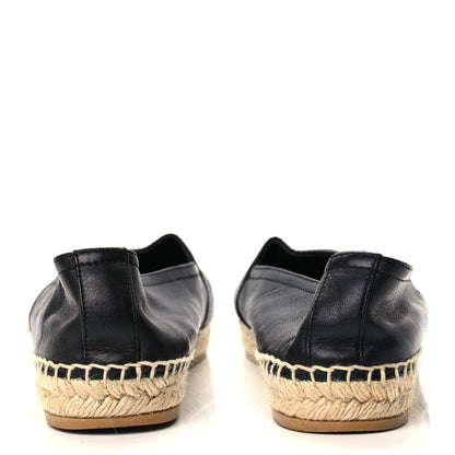 Saint Laurent Lambskin Monogram Espadrilles 38 Black 6 of 10