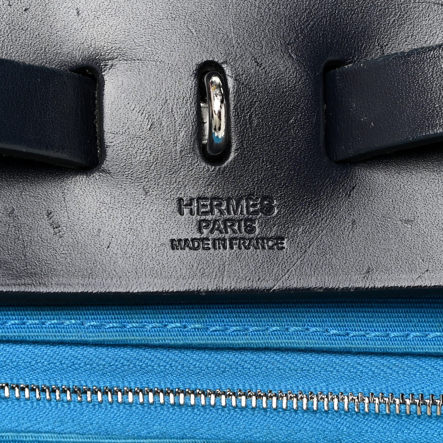 Hermes Vache Hunter Toile Herbag Zip 31 PM Bleu Zanzibar Bleu Indigo 7 of 25