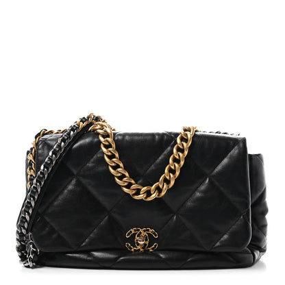 Chanel Lambskin Quilted Maxi 19 Flap Black 1 of 7