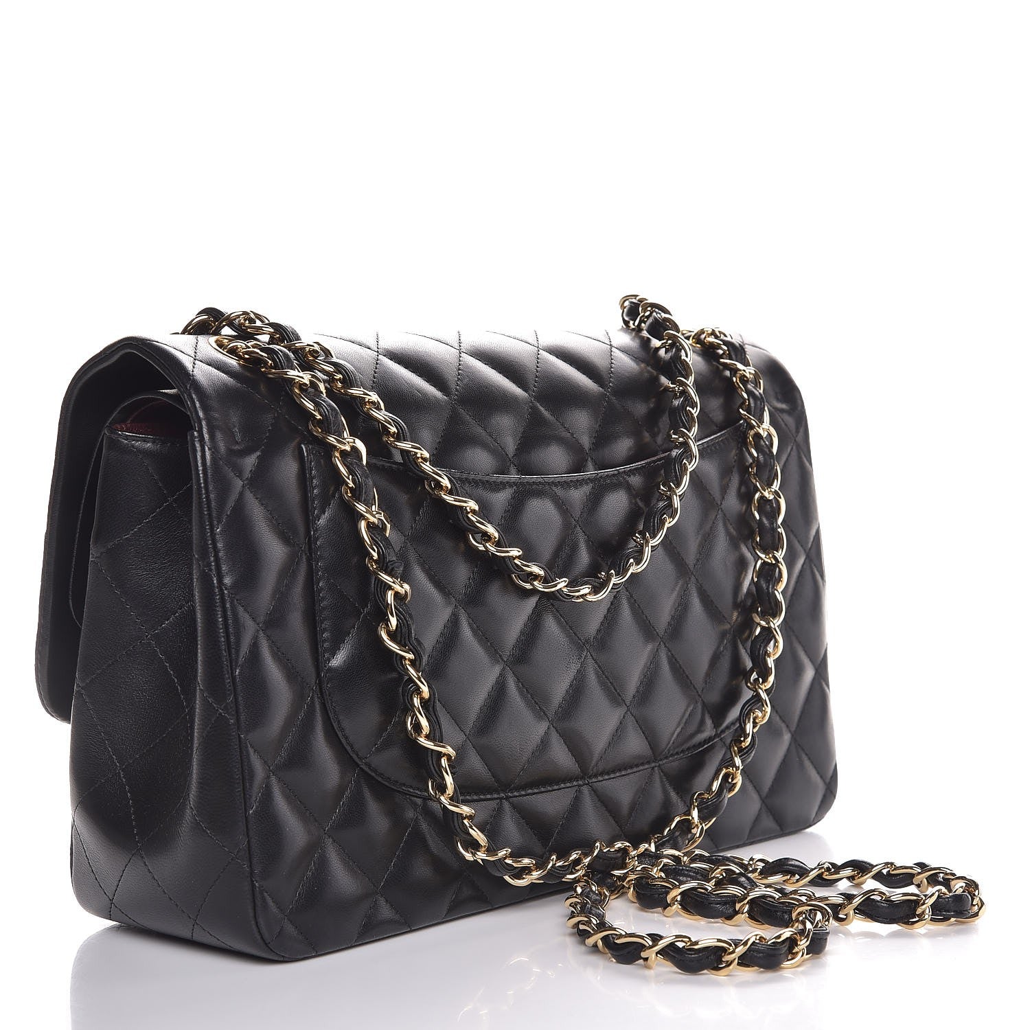 Chanel Lambskin Quilted Jumbo Double Flap Black 3 of 9
