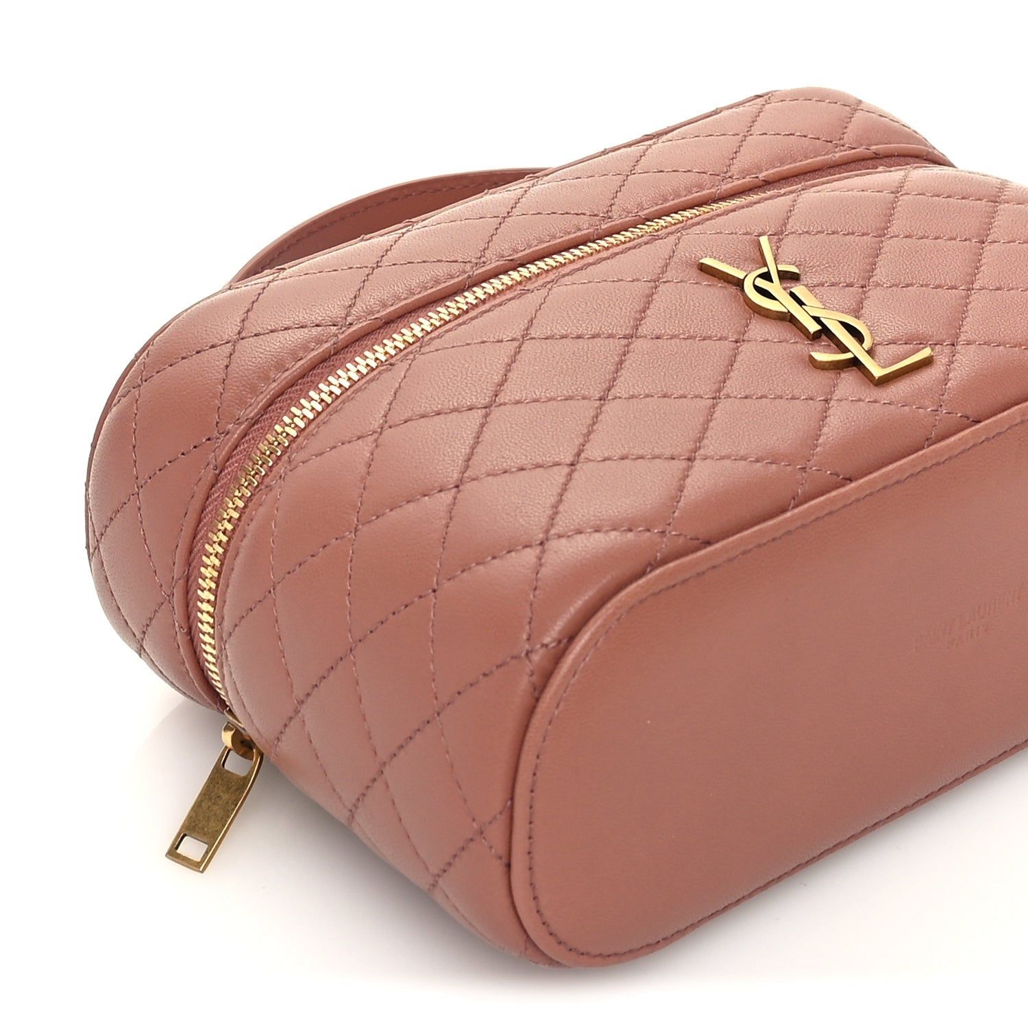 Saint Laurent Lambskin Quilted Mini Gaby Vanity Case Barely Pink 7 of 8