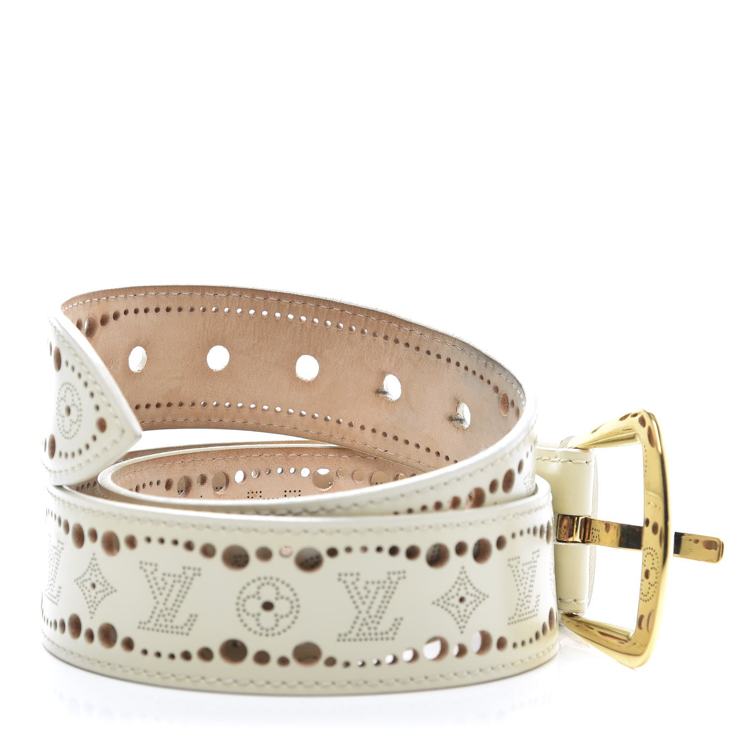 Louis Vuitton Nomade Perforation Belt 85 34 White 4 of 8