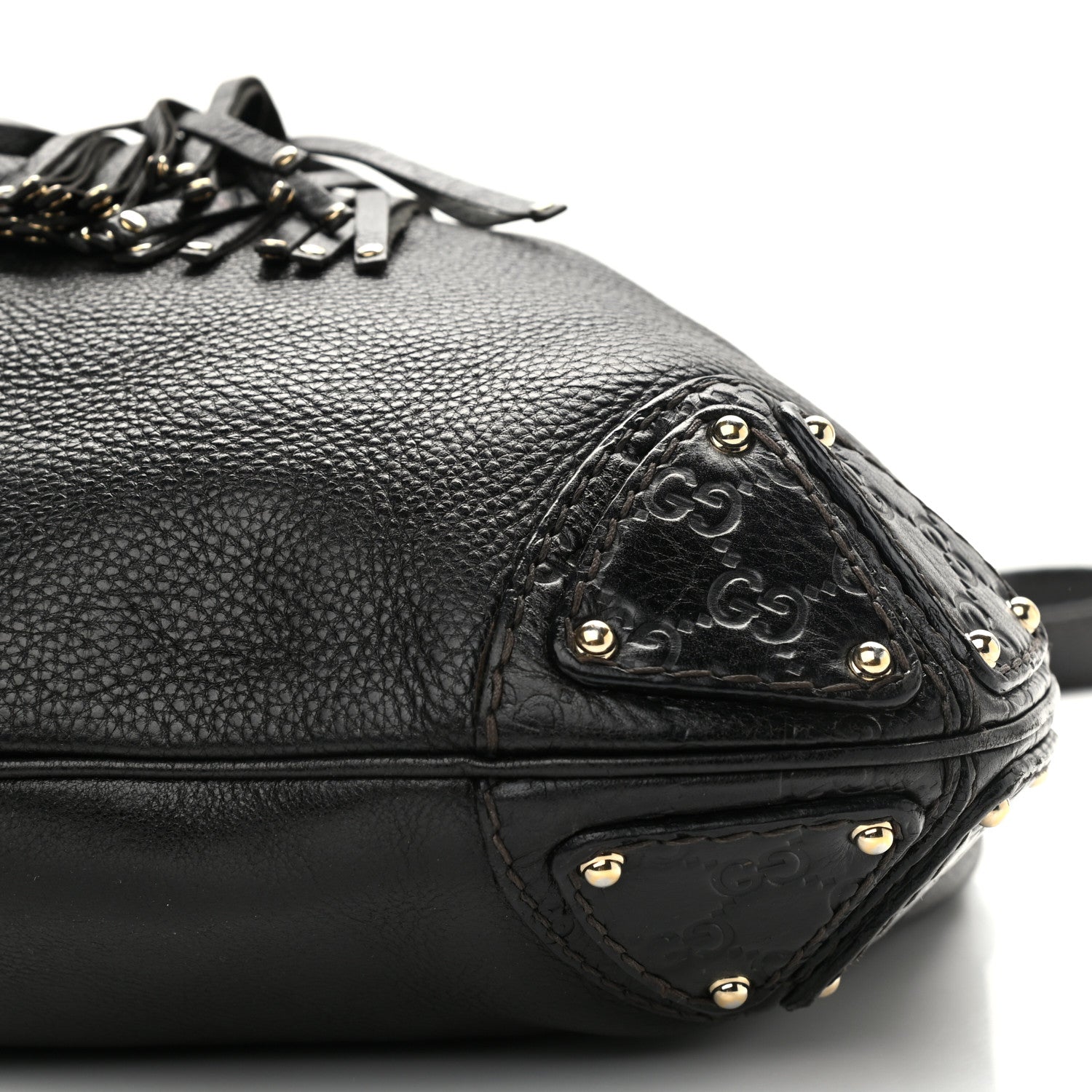 Gucci Calfskin Medium Indy Top Handle Hobo Black 9 of 13