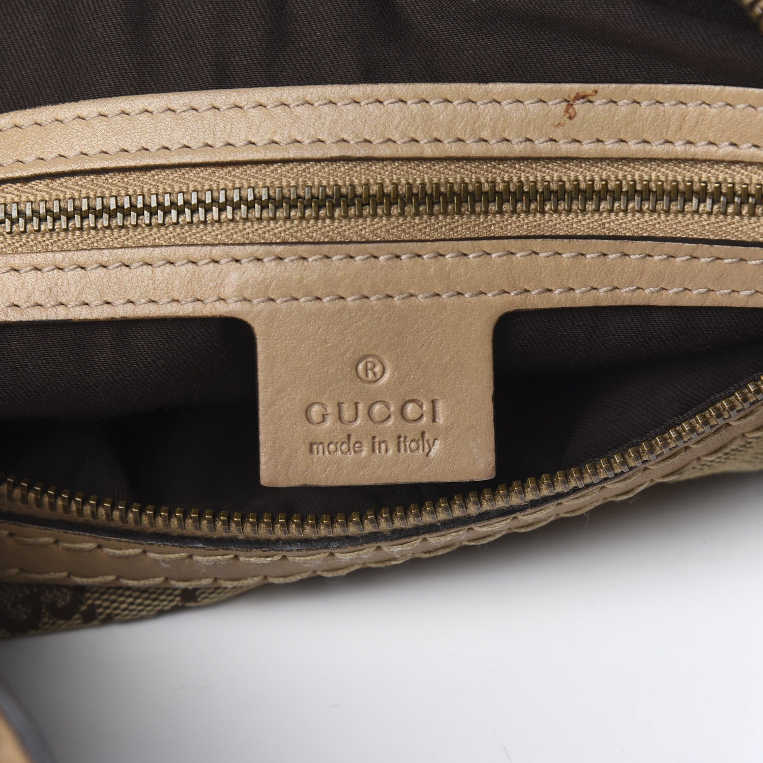 Gucci Monogram Medium Jockey Hobo Beige 7 of 14