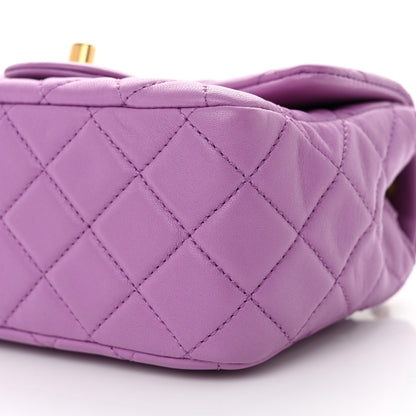 Chanel Lambskin Quilted Mini Pearl Crush Flap Purple 10 of 12